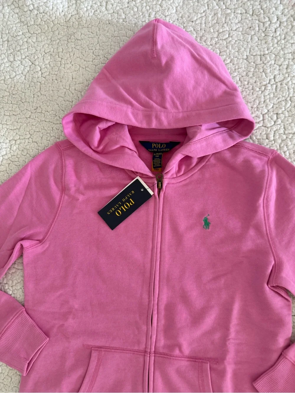 New polo Ralph Lauren Pink Girls Hoodie & Joggers Set Sz L 14-16, XL 18-20